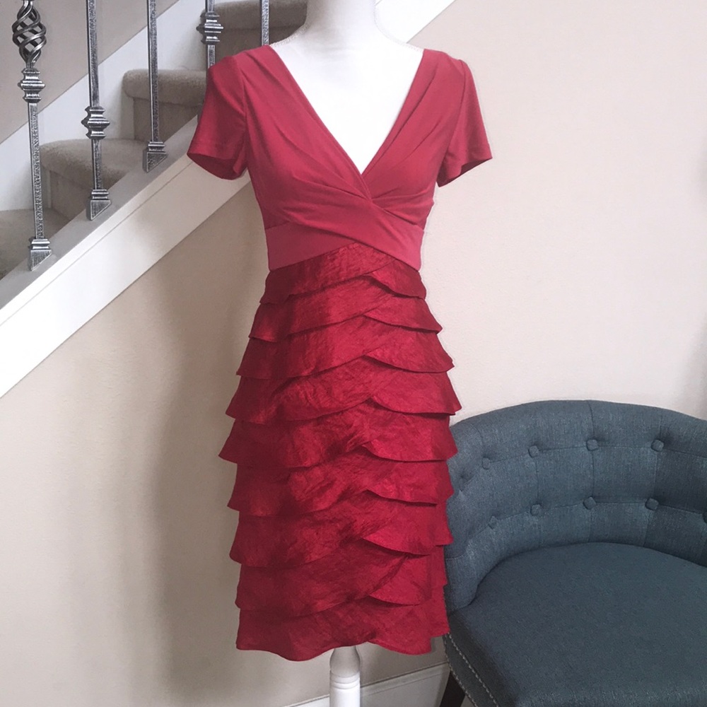 COPY - Adrianna Papell layered Modest cocktail dress 4
